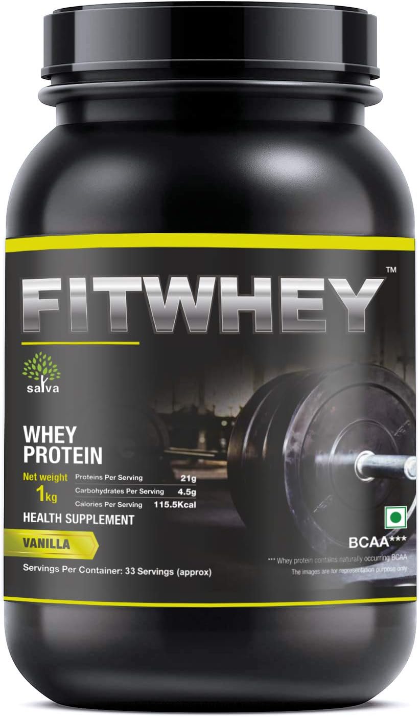 FITWHEY Satva Biotech's Whey Protein Powder Concentrate Protein Powder Supplement for Men and Women (Vanilla, 1 kg, 25-30 Serving)
