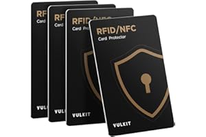 VULKIT RFID Blocking Cards 4 Pack Credit Card Protectors NFC Contactless Cards Protection for Business & Travel Wallet