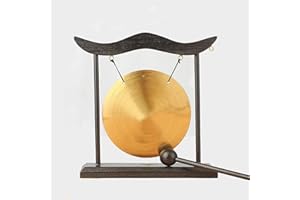 Feng Shui Brass Gong Decor - Zen Desktop Gong for Sound Healing, Meditation & Yoga, Perfect as Home/Office Decor or Mindful G