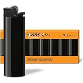 BIC Maxi Pocket Lighters, Safe and Reliable, Long-Lasting Pocket Lighters for Everyday Use, All-Black, 8-Pack