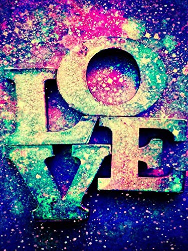 5D Diamond Painting Full Drill, 16"X12" Dream Love Theme DIY Diamond Painting by Number Kits, Rhinestone Crystal Drawing Gift for Adults Kids, 40x30cm Mosaic Making Art Painting for Wall Decoration