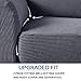 H.VERSAILTEX High Stretch 2-Piece Loveseat Furniture Cover Love Seat Covers for 2 Cushion Couch, Suit for T Cushion/Box Cushion Rich Jacquard Spandex Fabric Non Slip Stay in Place (Loveseat, Grey)