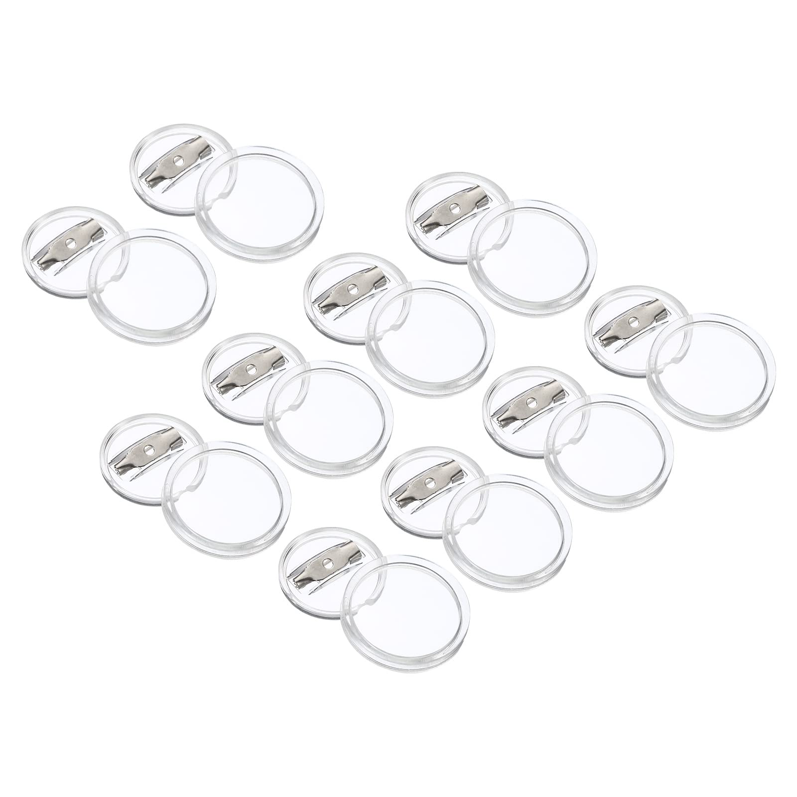 PATIKIL 10pcs Clear Acrylic Button Pin Kit, 0.98inch Diameter, DIY Badges, Craft Supplies