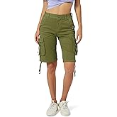 OCHENTA Women's Cargo Shorts with Multi Pockets Casual Bermuda Hiking Shorts