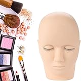 Esthetics Mannequin Head Rubber Practice Training Head Cosmetology Mannequin Doll Face Head for Eyelashes Makeup Practice Mak