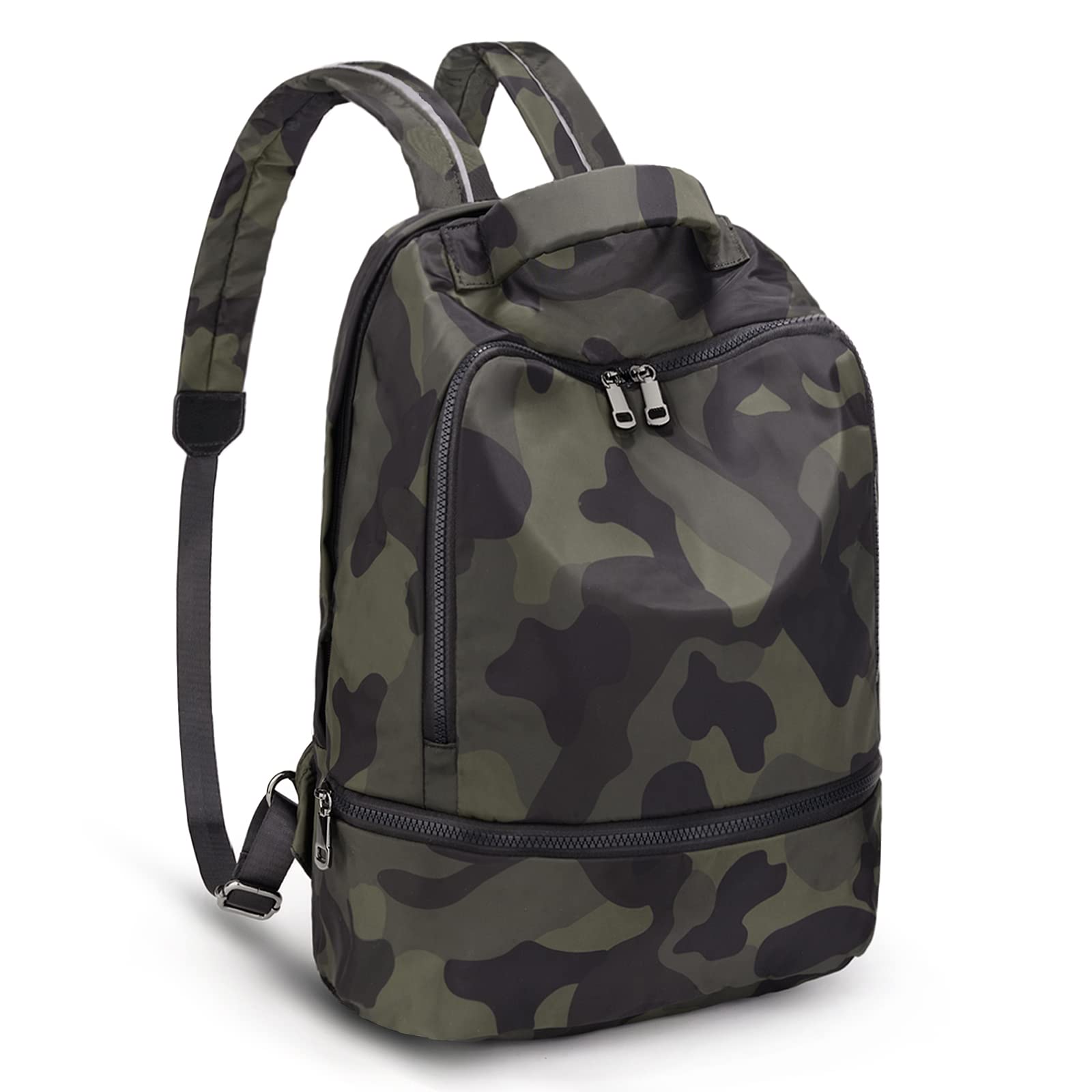UTO School Bag Waterproof Nylon Travel Backpack Sport Gym Bag Reflective Shoulder Straps Compartment for Shoes Camo