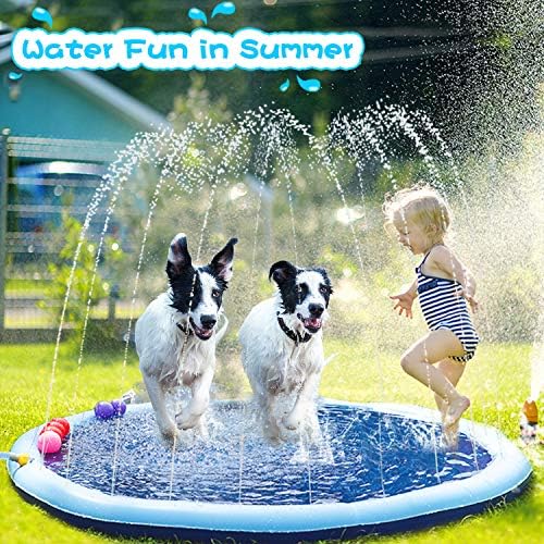 Qrooper Dog Pool Splash Pad Sprinkler for Dogs Kids Inflatable