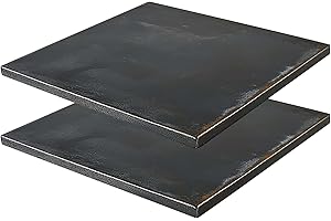 YLJNGUS Steel Plate 8" x 8" x 1/8" - 2PCS A36 Hot Rolled Metal Steel 1/8 inch(3mm) Plate Flat Steels Weldable Base Sheet Metal Stock