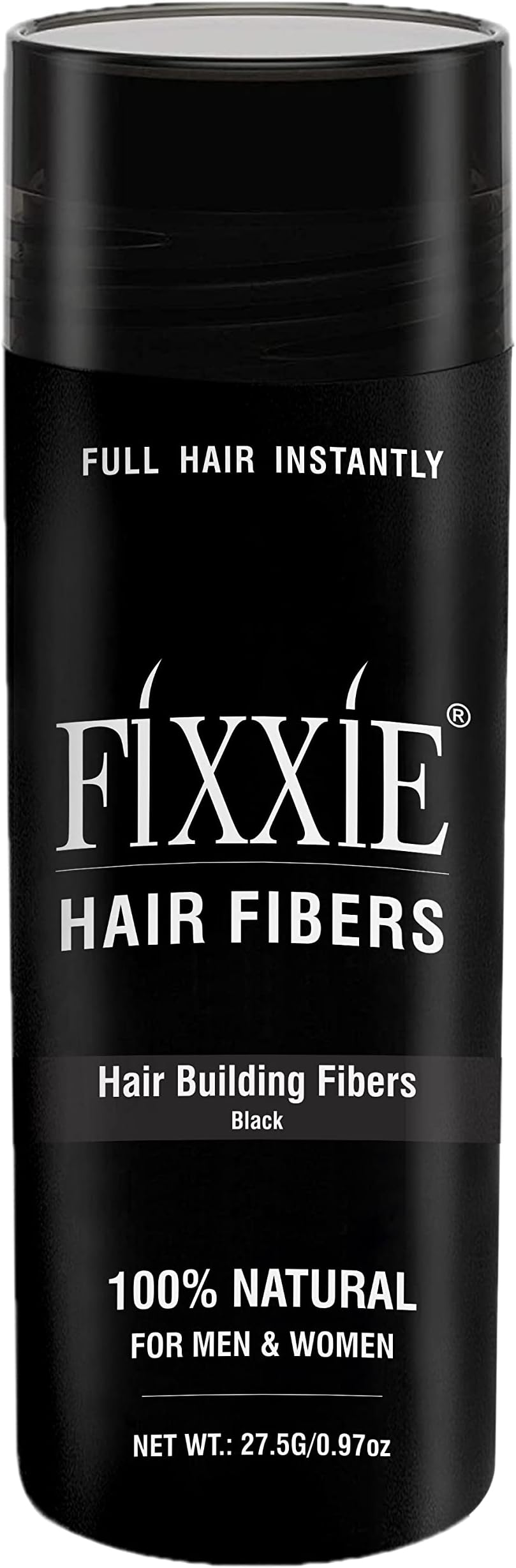 FIXXIE Hair Fibres BLACK 27.5g Keratin Hair Thickener for Men Women