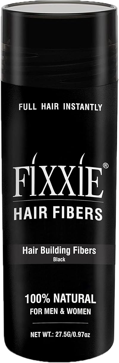 FIXXIE Hair Fibres BLACK 27.5g Keratin Hair Thickener for Men Women