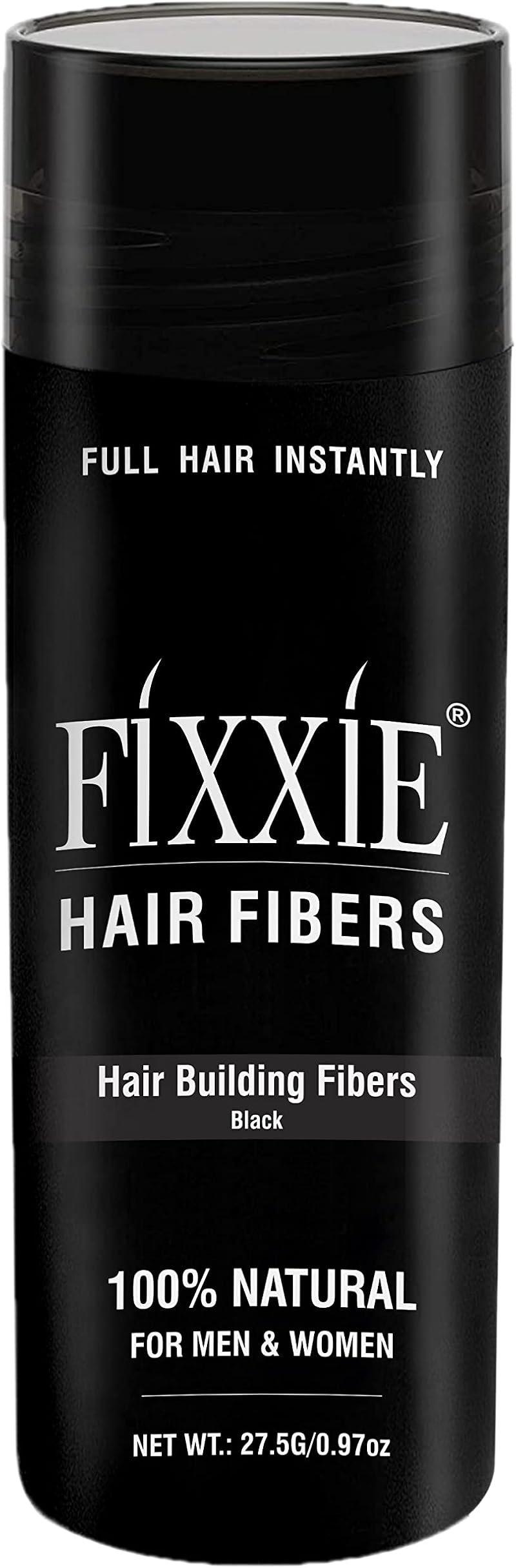 FIXXIE Hair Fibres BLACK 27.5g Keratin Hair Thickener for Men Women