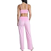 Juicy Couture Women's Velvet Fleece Lounge Pajama Pant with Rhinestones