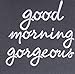 EURASIA DECOR Set of 2 Pcs Hello Handsome Good Morning Gorgeous Embroidered Square Accent Throw Pillow Cover - Gift for Wedding, Couple, Anniversary, Bedroom Decor - 18x18 Inches, Dark Grey