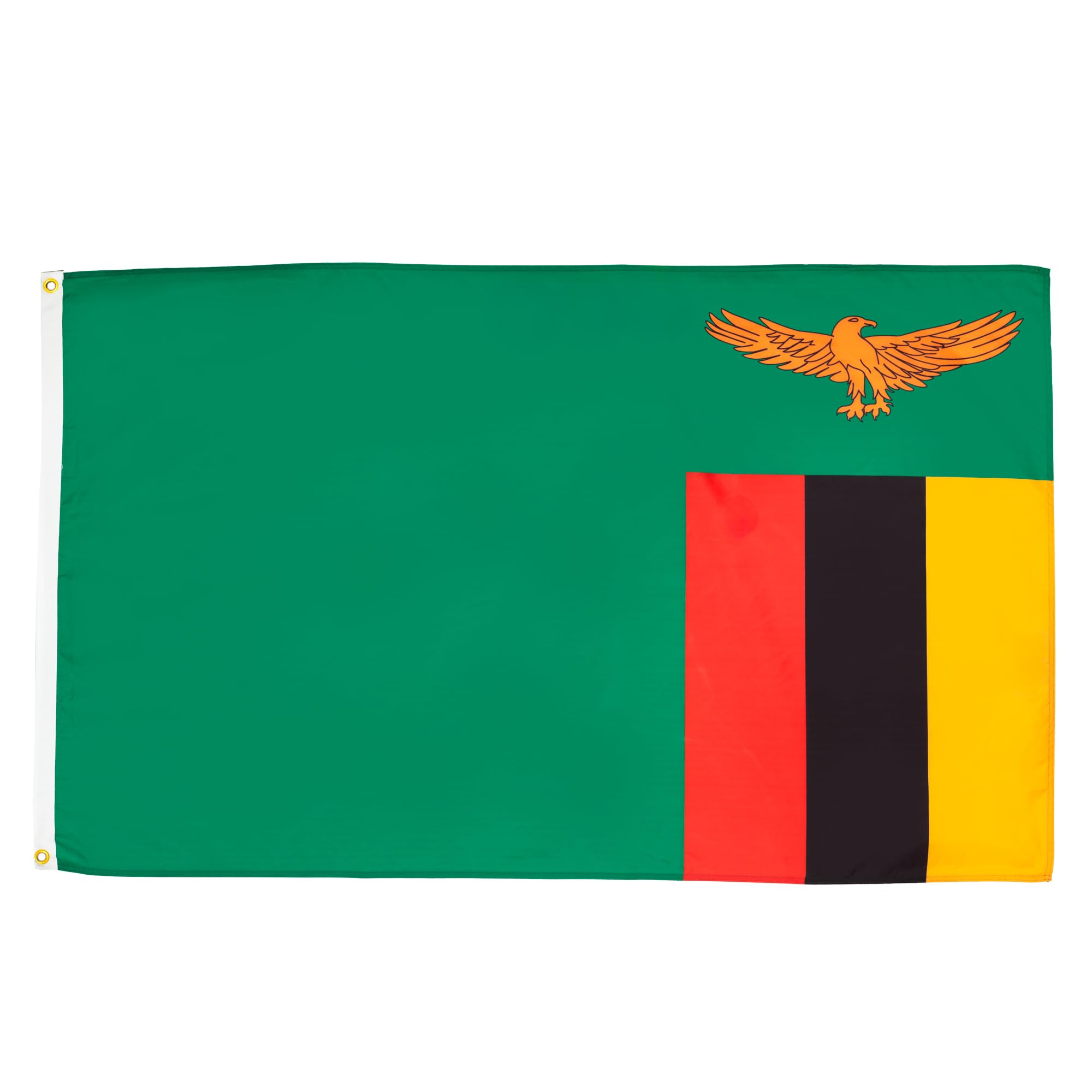 AZ FLAG - Zambia Flag - 3x5 Ft - 100D Polyester Zambian Banner with Two Metal Grommets - Fade Resistant - Vivid Colors - 3' x 5' Feet - 150x90 Cm — image 1