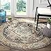 SAFAVIEH Monaco Collection 3' Round Grey/Light Blue MNC243G Boho Chic Medallion Distressed Non-Shedding Dining Room Entryway Foyer Living Room Bedroom Area Rug