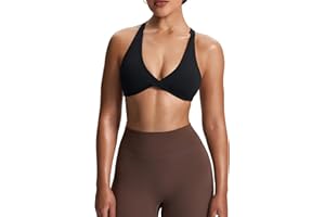Aoxjox Women's Workout Sports Bras Fitness Satara Low Impact Bra Yoga Crop Tank