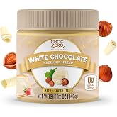 ChocZero Sugar Free White Chocolate Hazelnut Spread, 12 oz Jar | No Sugar Alcohols, Keto, Low Carb, High Fiber, Gluten Free, For Toast, Fruit &amp; Baking