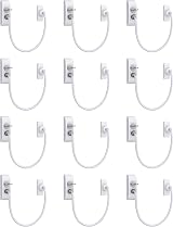 eSynic Window Restrictors 12 Pack UPVC Safe 19 cm Dual Lock Screws Included