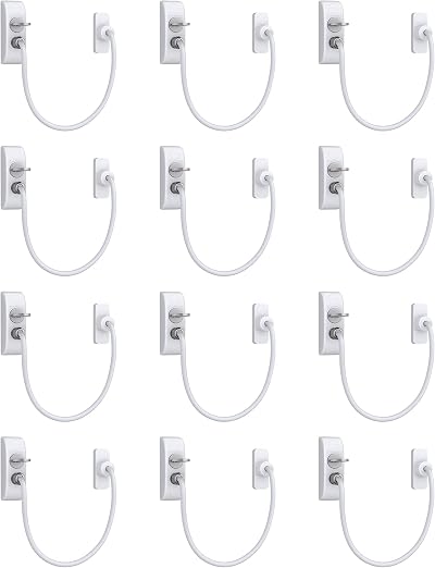 eSynic Window Restrictors 12 Pack UPVC Safe 19 cm Dual Lock Screws Included