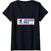 Women's Express Mail Logo with Eagle V-Neck T-Shirt