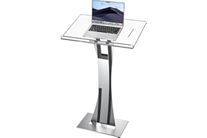EASILYWINLIFE 42.5" Pulpits for Churches, Acrylic Podium Stand with Iron Stable Bottom, Pulpit with 10MM Thickened Acrylic Countertop, Multi Function Lectern for Classroom Music Concert Conference