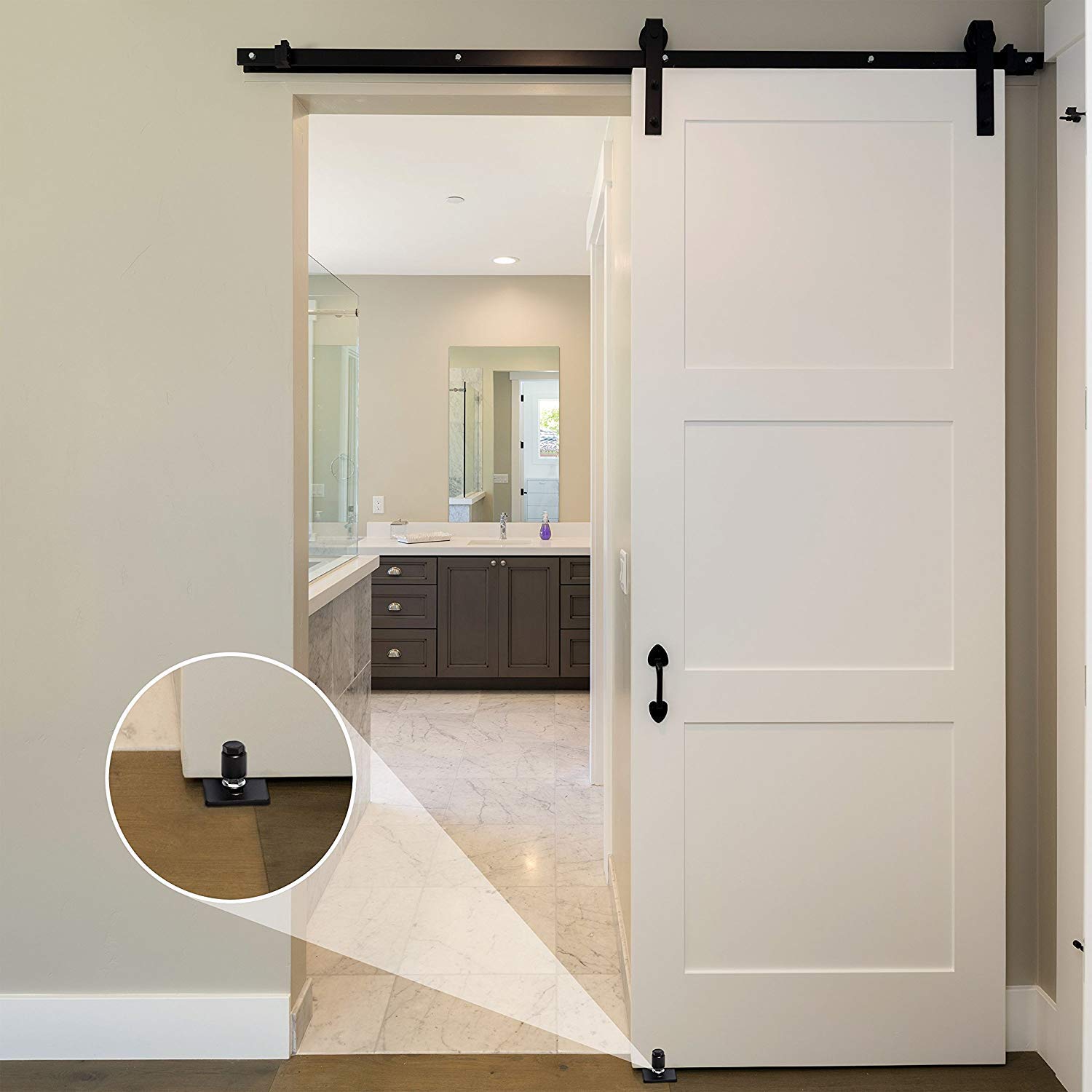 Black Powder Coated Stainless Steel Nordstrand Barn Door Floor