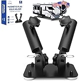 EJYTRVT Magnetic Flag Pole Holder for 5th Wheel RV Hitch –Double Flagpole with Strong Magnets RV Flag Mount with 90° Adjustable Angle, No-Drill Flag Pole Bracket for Camper, Trailer & Fifth Wheel