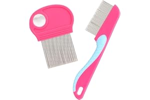 Lice Comb Professional Dandruff Comb Flea Comb Seel Fine Tooth Comb Pet Comb Tick Comb Tear Stain Remover Combs Removes Tangl
