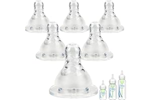 JOYFEED Silicone Nipple for Dr. Brown's Narrow Baby Bottle & Glass Bottles,Level 2, Medium Flow, 3m+, 6 Count
