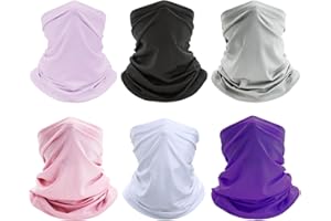 Jelbolin Neck Gaiter Bandana Face Mask: 6 Pack Cooling Gator Mask Ski Neck Scarf Breathable Face Cover Balaclava