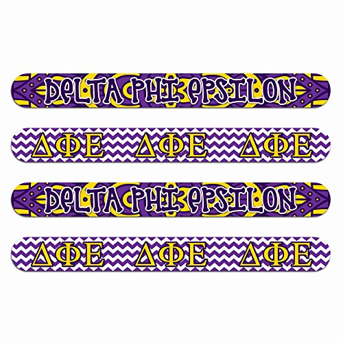 Delta Phi Epsilon Nail File (4Pk)-Medium & Fine Grit. Durable Design. Art Stays True With Use. Sorority Gifts For Big Little Sister, Bid Day, Gift Baskets, Stocking Stuffers-By Worthy.