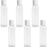 TRENDBOX 120ml / 4oz Transparent Plastic Bottle with Secure Flip Cap, Leak-Proof Travel Container for Shampoo, Lotion, Liquid Soap Refill &mdash; DIY Travel Kit (6-Pack)