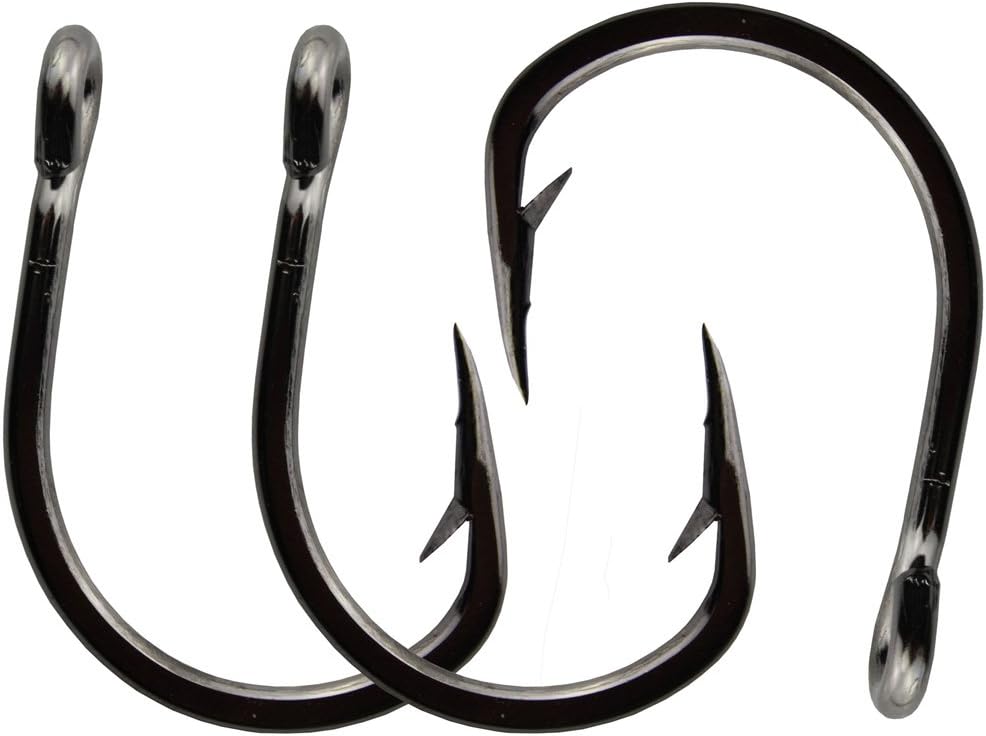 40pcs Saltwater Live Bait Fishing Hook 10827 Black Sharped Stainless Steel 2X Strong Fishing Hook for Saltwater Fishing