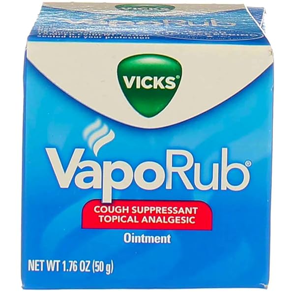 VICKS VAPORUB, ORIGINAL, COUGH SUPPRESSANT, TOPICAL CHEST RUB & ANALGESIC OINTMENT, MEDICATED VICKS VAPORS, RELIEF FROM COUGH DUE TO COLD, ACHES & PAINS, 1.76OZ