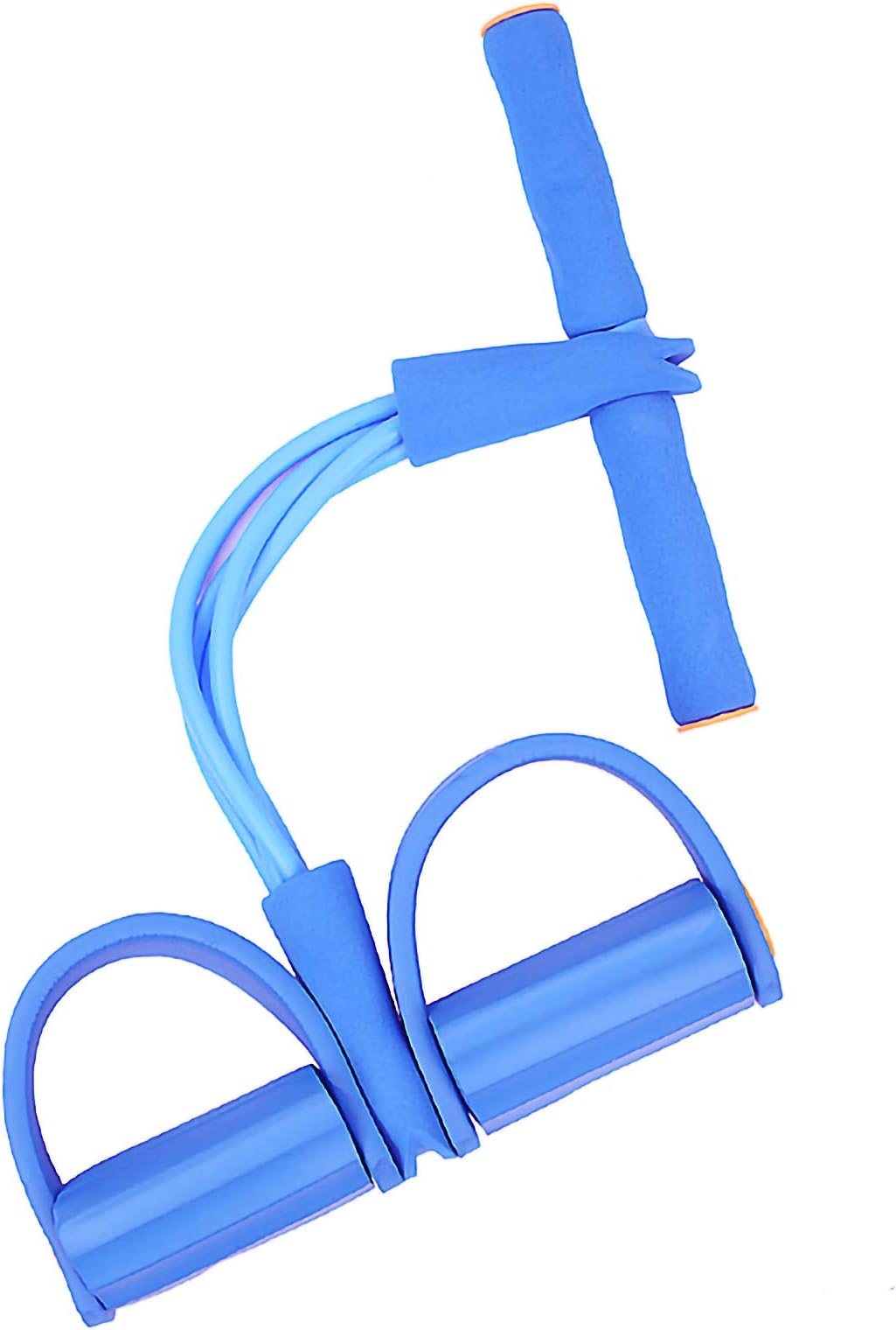 NC 4-Tube Natural Latex Sit-up Bodybuilding Expander- Elastic Pull Rope Fitness Equipment- Pedal Resistance Band for Abdomen/Waist/Arm/Yoga Stretching Slimming Training