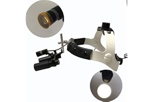 Songzi Optics 5X 6X Optional Headband Binocular Medical Surgical Dental Loupes with Led Headlight for Dentistry Surgery Others (working distance: R(420mm), Magnification:6X)