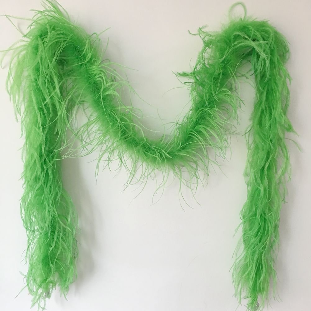 Sowder 72inch Length 1ply Ostrich Feather Boa for Wedding/party Decoration, Feather Scraf(lime green)