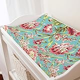 Carousel Designs Coral and Teal Floral Changing Pad Cover