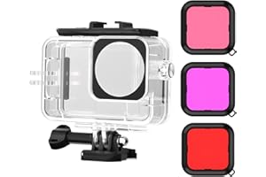 148FT/45M Underwater Waterproof Housing Case with 3Pack Filters for DJI OSMO Action 6, Underwater Dive Cover Diving Protectiv