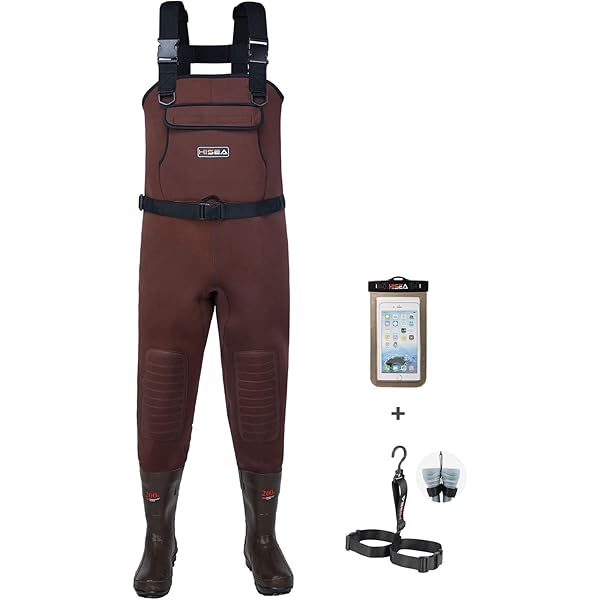 Amazon Com Hodgman Castcbc10 Caster Neoprene Cleated Bootfoot Chest Waders Size 10 Brown Sports Outdoors