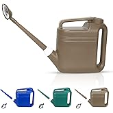 1.5 Gallon Watering Can for Outdoor & Indoor Plants, Large Garden Watering Pot with Lightweight and 5.5L Capacity, Plastic Watering Can with Long Spout and Metal Removable Sprinkler Head, Grey