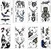 COKOHAPPY 8 Sheets Temporary Tattoo 27+ Different Designs for Men Women Arm Shoulder Flower, Eagle, Bear, Tiger, Owl, Wolf, Elephant, Deer