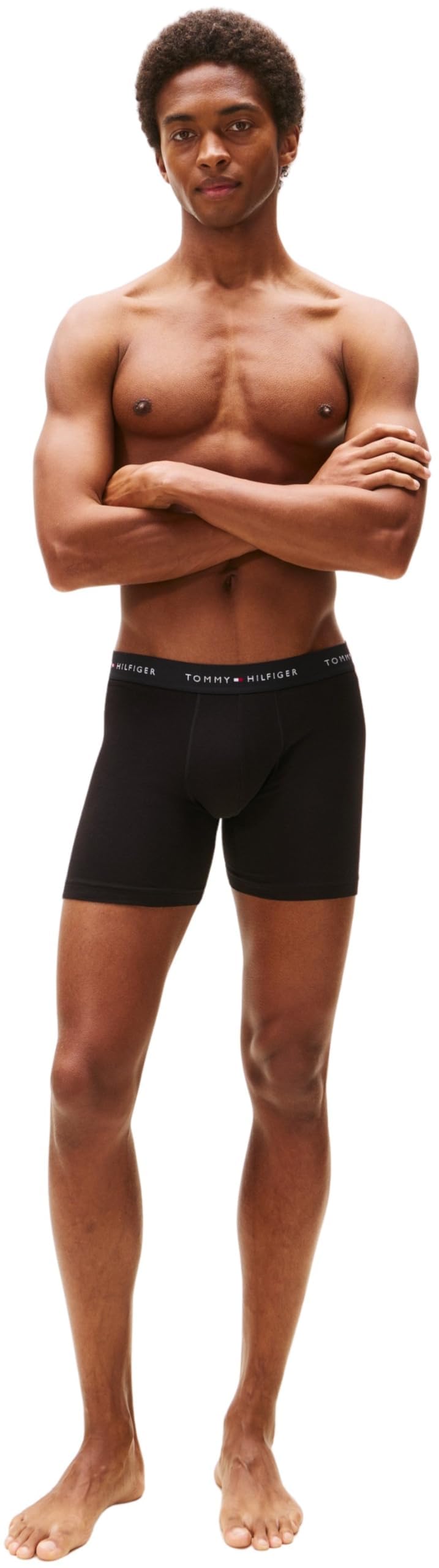 Tommy Hilfiger Herren 3er Pack Boxershorts Briefs mit Logobund, Schwarz (Black/Black/Black), L 5