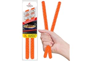 THREADNANNY Silicone Oven Guard for Rack Covers - Oven Rack Protector - Heat Shield for Toaster Air Fryer - Silicone Protector Against Burns and Scars 14 Inches (Orange)