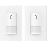 ELEGRP Motion Sensor Light Switch, for 300W LED Capacity, No Neutral Wire | Single Pole , PIR Infrared Auto ON/OFF for Bathroom, Garage, Hallway, Wall Plate Included, UL Listed (1 Pack, Matte Black)