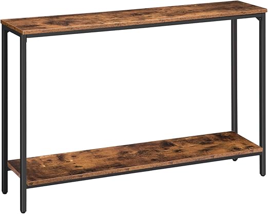 Amazon Com Hoobro Console Table 47 2 Narrow Sofa Table With Shelf Industrial Entryway Table For Living Room Hallway Foyer Corridor Office Wood Look Accent Entrance Table Rustic Brown Bf20xg01 Home Kitchen