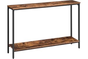 HOOBRO Console Table, 120 cm Narrow Sofa Table with Shelf, Industrial Entryway Table for Living Room, Hallway, Foyer, Corrido