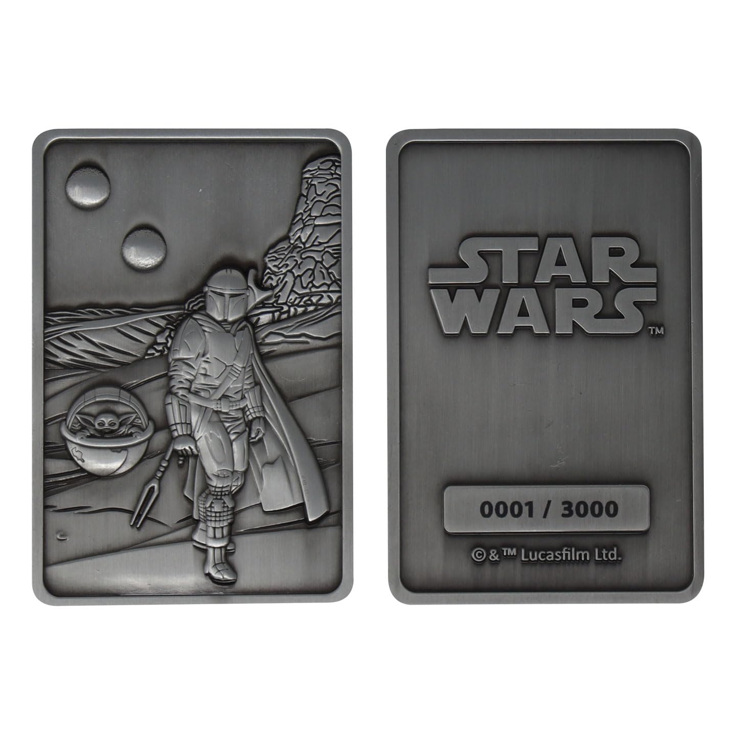 Star Wars K-005 Mandalorian & Baby Yoda Limited Edition Metal Collectible,Multi-colord,9.10 x 12.50 cms