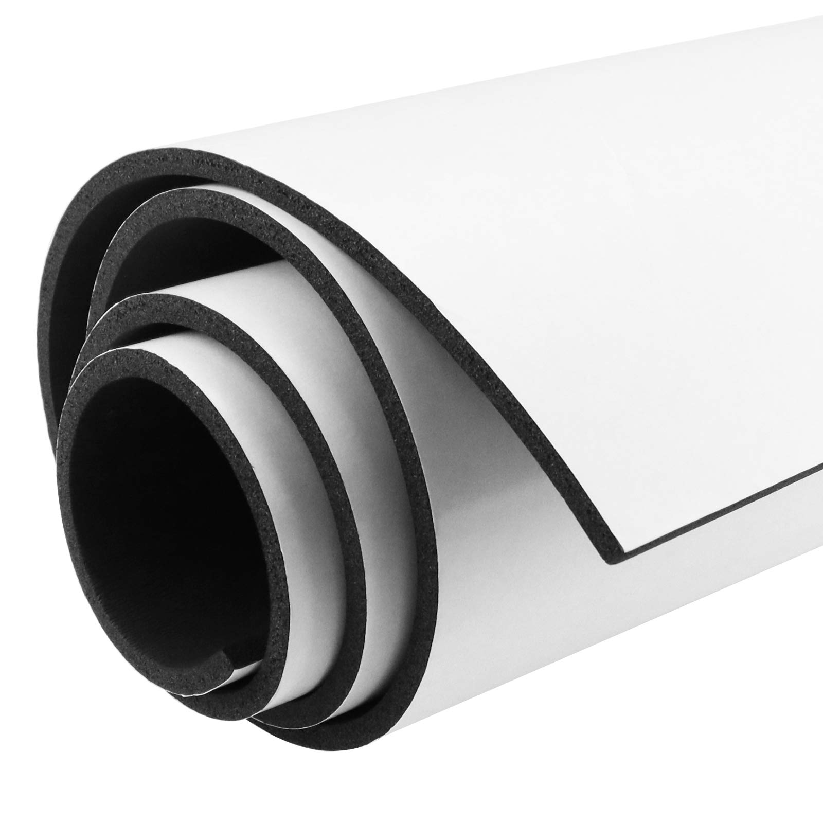 Photo 1 of Storystore Foam Insulation Neoprene Sheets with Adhesive, 1/4'' Thick x 12'' W x 59'' L Multi-Function Soundproof Large Closed Cell Neoprene Rubber Roll, Black