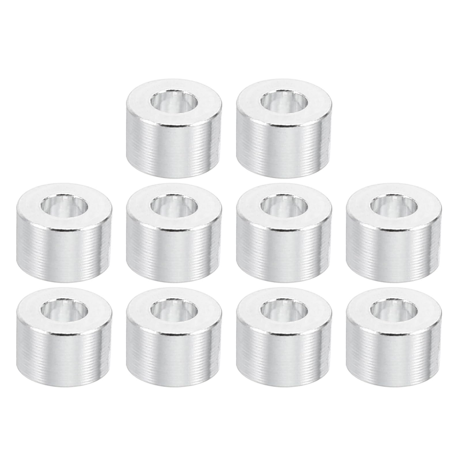 PATIKIL M3 Aluminum Spacers, 10 Pcs Metal Spacer Aluminum 3.1mm ID x 10mm OD x 3mm L Aluminum Spacer Screw Standoff Round for M3 Screw Bolts